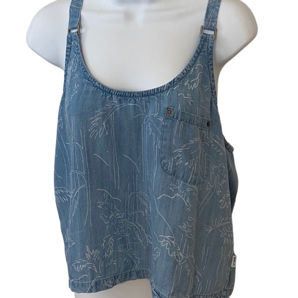 RVCA PALM LEAVES CHAMBRAY TANK ROAD TRIP LIMITED EDITION TANK LARGE - Picture 14 of 16